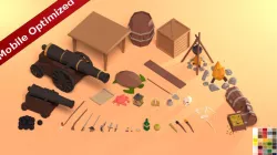 Low Poly Pirate Prop Pack  Low-poly  3D model
