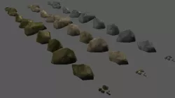 low poly Rock Stone textured Low-poly  3D model