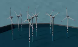 LowPoly Offshore Wind Powerplant Low-poly  3D model