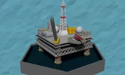 LowPoly Oil platform Low-poly  3D model