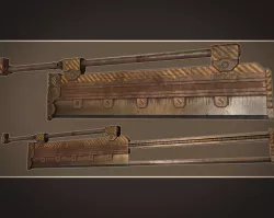 Lowpoly PBR Industrial Extending Fantasy Sword Low-poly  3D model