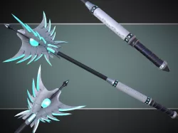 Lowpoly PBR Sci-Fi Mace Low-poly  3D model