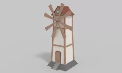 LowPoly Windmill Low-poly  3D model