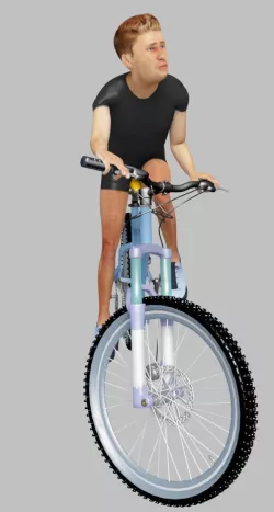 man riding bike 3D model