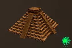 Maya Pyramid - Ancient Temple - Baked Texture Low-poly  3D model