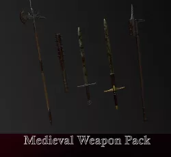 Medieval Weapon Pack - sword halberd mace Low-poly  3D model