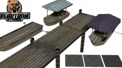 Medieval Wooden Cargo Ship Docks Pack Convoy Merchant Sail Ocean Low-poly  3D model