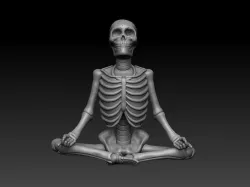 Meditating Yoga Skeleton 3D print model