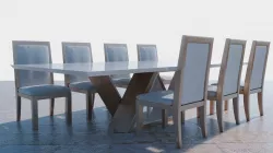 Medusa table and chairs Low-poly  3D model
