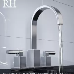 MODERN LEVER-HANDLE 8in WIDESPREAD FAUCET Low-poly  3D model