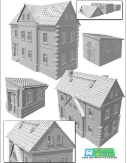 modular german building II -stl file 3D print model