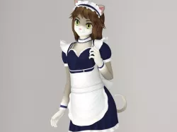 Nekomi anime creature pose 01 3D model