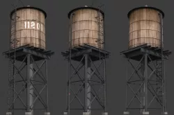 New York Water Tank Low-poly  3D model