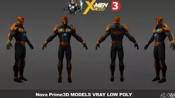 Nova Prime Xman series 3d Models Gold low poly Low-poly  3D model
