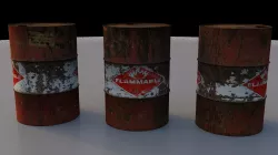 Oildrum and Destroyed Oildrum Low-poly  3D model