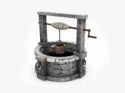 Old stone well model Low-poly 3D model