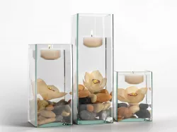 Orchids and Floating Candles Arrangement 3D model