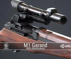 PBR M1 Garand and Attachments Low-poly  3D model