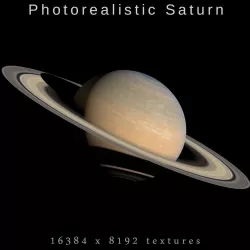 Photorealistic Saturn 16k textures Low-poly  3D model