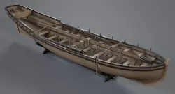 Pinnace Longboat Low-poly  3D model