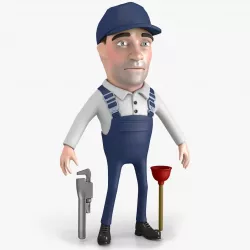Plumber Cartoon Character 3D model