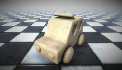 Police Car Toy Light Wood LP and HP Game Ready PBR Low-poly  3D model