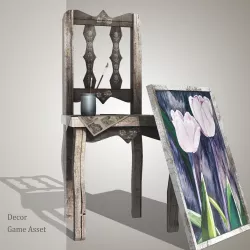 Poor Painter workshop Low-poly  3D model