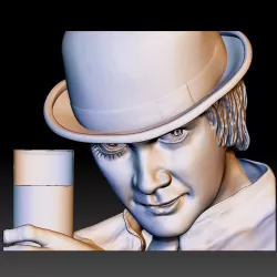 Portrait STL file 3d model bas-relief Clockwork orange 3D print model