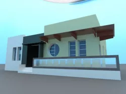 Precasted Modern house design with interior 3D model