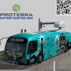 Proterra electric 40 Foot bus AON center chicago octopus livery Low-poly  3D model