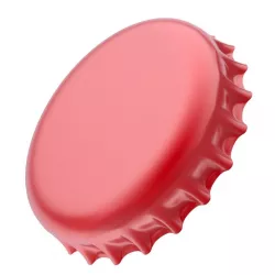 Red metal bottle cap 3D model