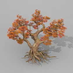 red tree 3D model