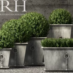 Restoration Hardware estate zinc ring square planters 3D model