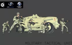Rigged male Militery Tactica Character  Plus L-ATV  Low-poly  3D model