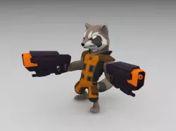 Rocket Raccoon Low-poly  3D model