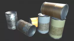 Rusty Old Food Cans Low-poly  3D model