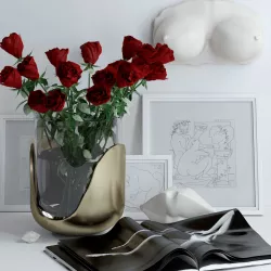 Set with roses marble bust and lips 3D model