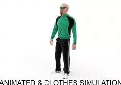 Sports man warm up 3D model