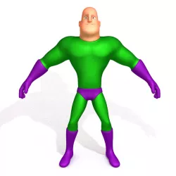 Superhero Cartoon 04 3D model