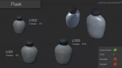 Survival Flask Low-poly  3D model