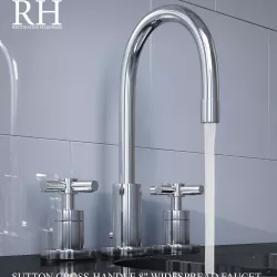 SUTTON CROSS-HANDLE 8in WIDESPREAD FAUCET Low-poly  3D model