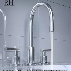 SUTTON LEVER-HANDLE 8in WIDESPREAD FAUCET Low-poly  3D model