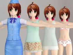 T pose nonriged model of Karin anime girl  3D model