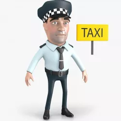 Taxi Driver Cartoon Character 3D model