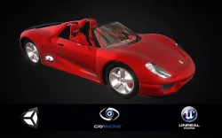 The Porsche 918 Spyder DAE OBJ 3DS STL 3D printable Model Low-poly  3D model