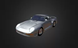 The Porsche 959 Obj Dae Collada Fbx 3Ds 3D Printable Stl Model  Low-poly  3D model