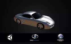 The Porsche Cayman S Obj Dae Collada Fbx 3Ds 3D Printable Stl  Low-poly  3D model