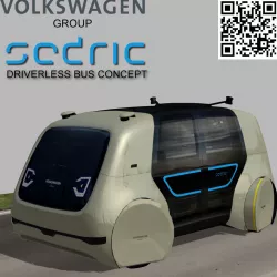 Volkswagen Sedric Driverless car concept Low-poly  3D model