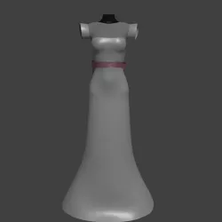 Wedding Dress Pink Bow  3D model