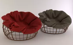 Wicker round armchair 3D model